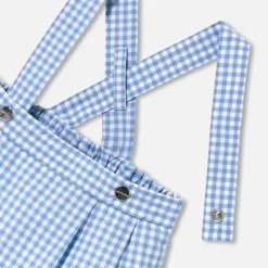 Jacadi Bloomers, Overalls And Sets|Baby boy bloomer in gingham Blue/White