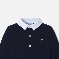 Jacadi Bodysuits|Baby boy bodysuit with Oxford collar Jacadi Navy