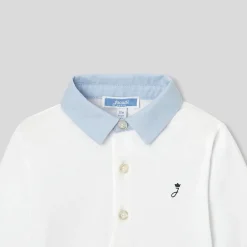 Jacadi Bodysuits|Baby boy bodysuit with Oxford collar Jacadi White