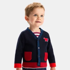 Jacadi Sweaters, Sweatshirts And Cardigans|Baby boy cardigan Navy/Red