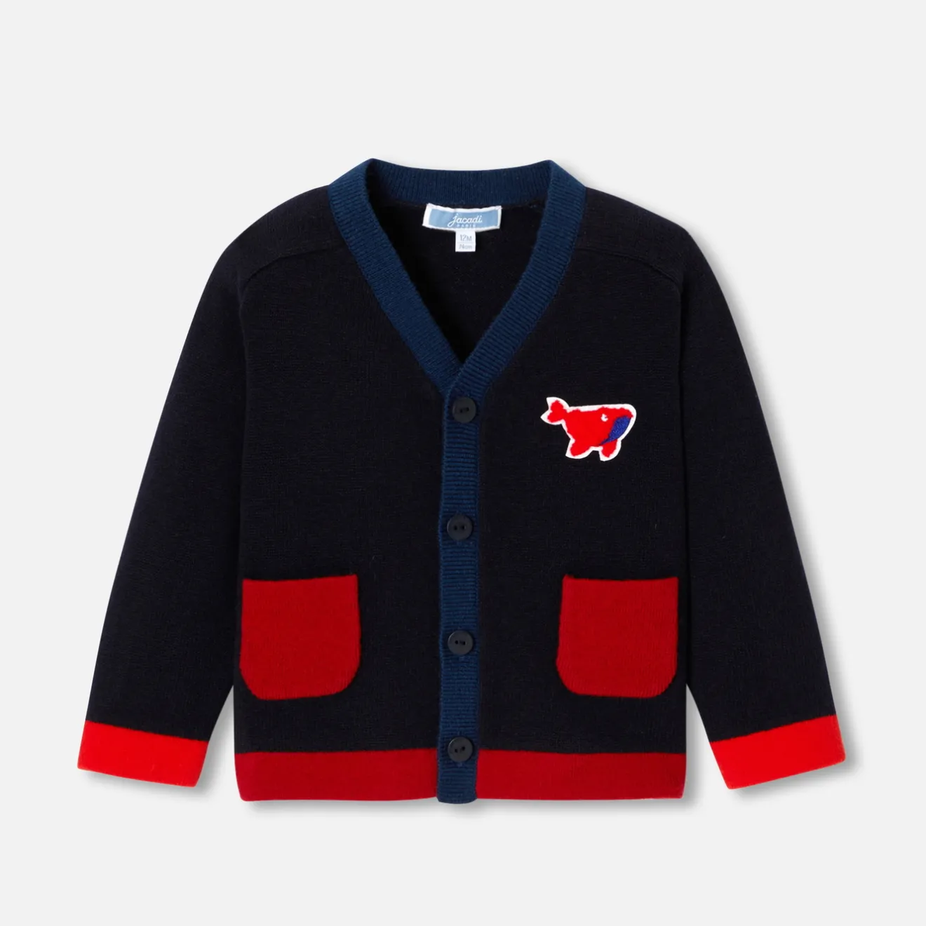 Jacadi Sweaters, Sweatshirts And Cardigans|Baby boy cardigan Navy/Red