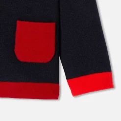 Jacadi Sweaters, Sweatshirts And Cardigans|Baby boy cardigan Navy/Red