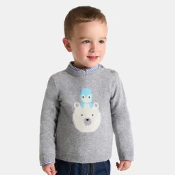 Jacadi Sweaters, Sweatshirts And Cardigans|Baby boy cashmere sweater Jacadi light Heather Grey