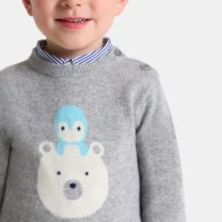 Jacadi Sweaters, Sweatshirts And Cardigans|Baby boy cashmere sweater Jacadi light Heather Grey
