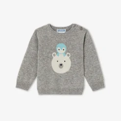 Jacadi Sweaters, Sweatshirts And Cardigans|Baby boy cashmere sweater Jacadi light Heather Grey