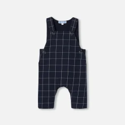Jacadi Bloomers, Overalls And Sets|Baby boy checked overalls Navy/White