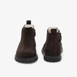 Jacadi Ankle Boots|Baby boy Chelsea boots with fur Brown