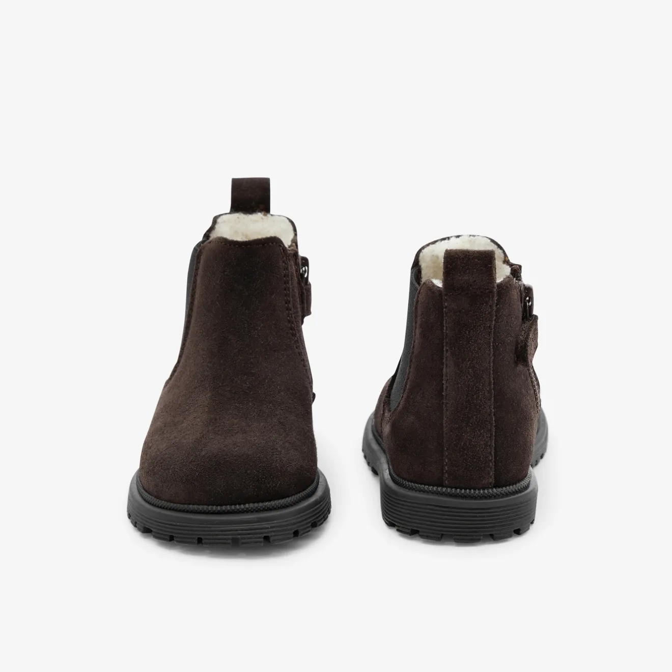 Jacadi Ankle Boots|Baby boy Chelsea boots with fur Brown
