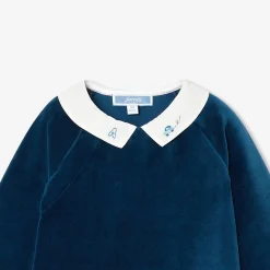 Jacadi Bloomers, Overalls And Sets|Baby boy comfort set in velvet Petrol blue