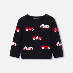 Jacadi Sweaters, Sweatshirts And Cardigans|Baby boy cotton sweater Navy/Red