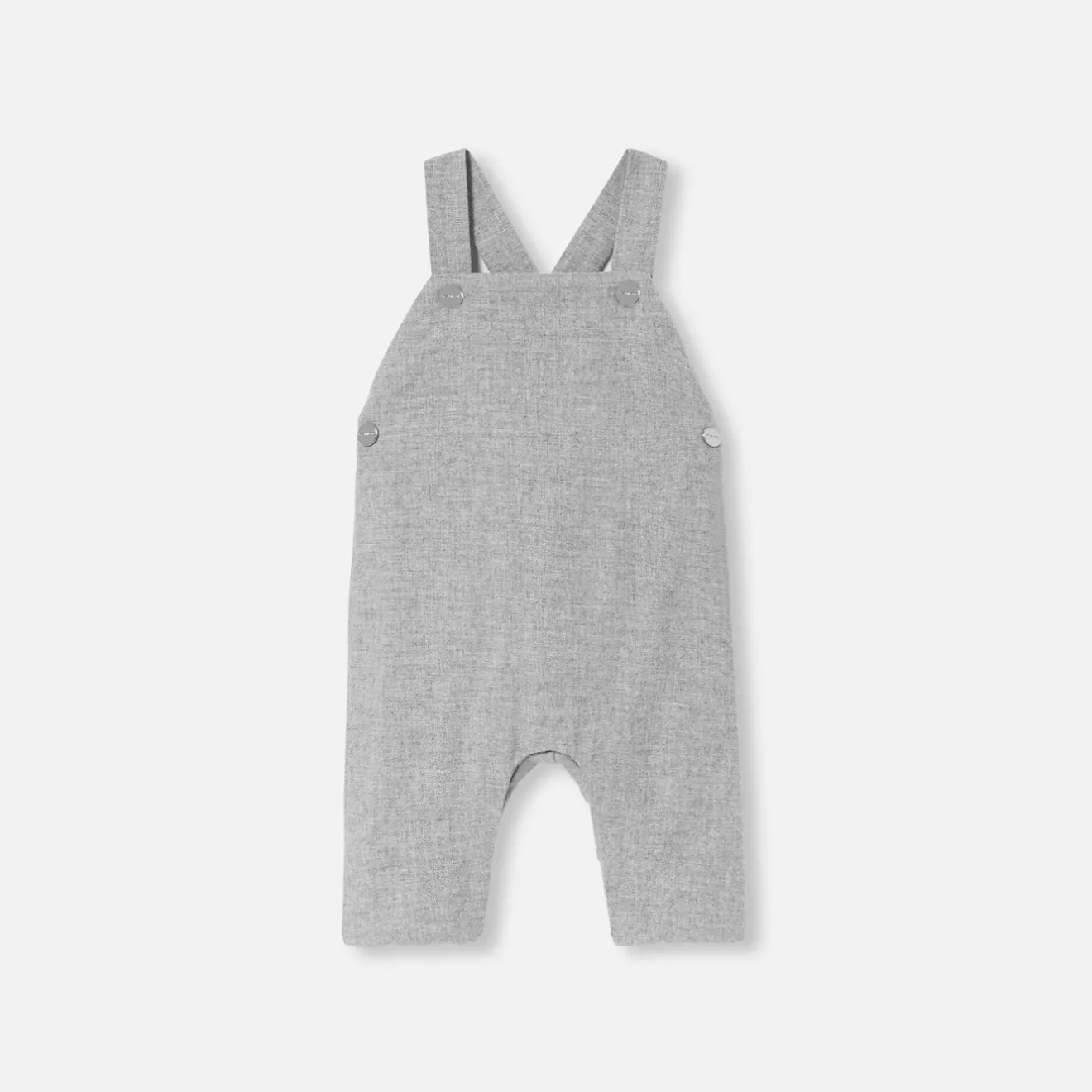 Jacadi Bloomers, Overalls And Sets|Baby boy flannel overalls Jacadi light Heather Grey