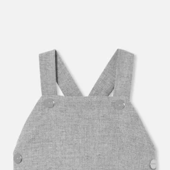 Jacadi Bloomers, Overalls And Sets|Baby boy flannel overalls Jacadi light Heather Grey