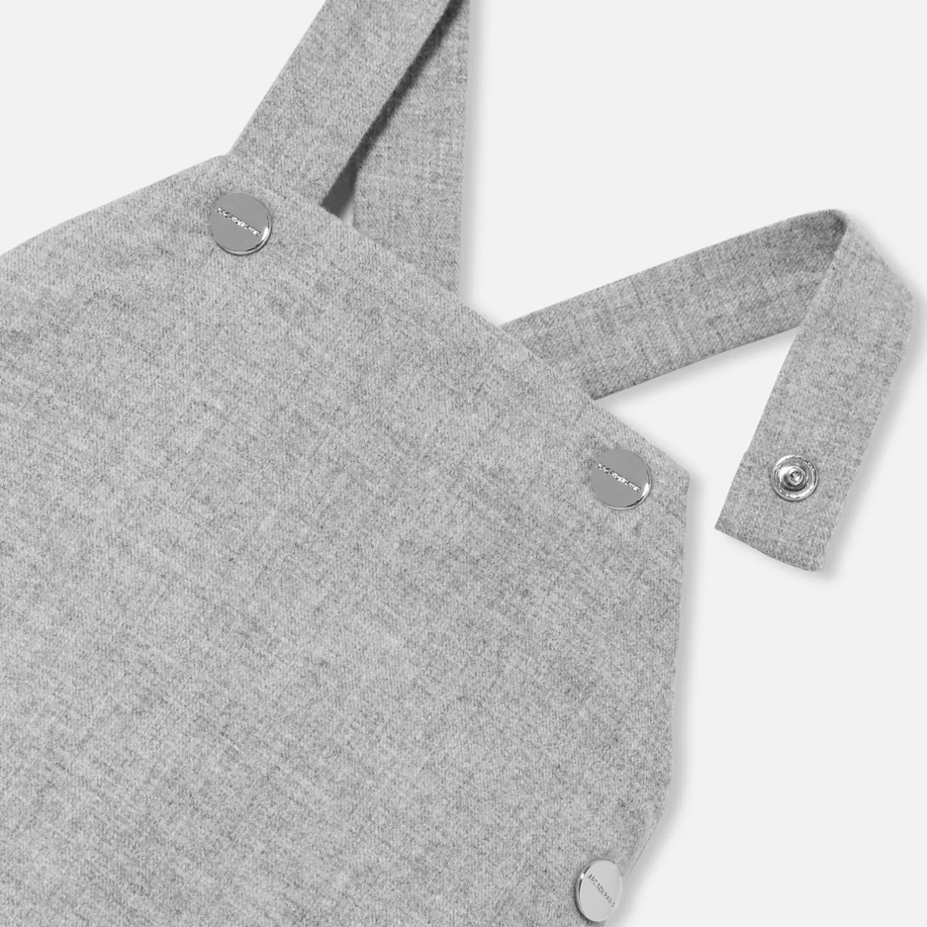 Jacadi Bloomers, Overalls And Sets|Baby boy flannel overalls Jacadi light Heather Grey