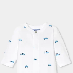 Jacadi Pajamas|Baby boy fleece pajamas Soft White/Multicolour