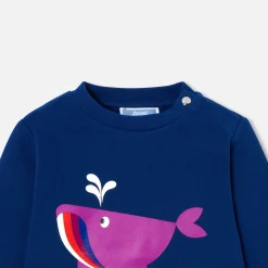 Jacadi Sweaters, Sweatshirts And Cardigans|Baby boy fleece sweatshirt Dark Blue