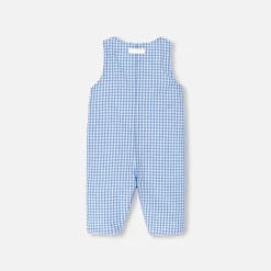 Jacadi Bloomers, Overalls And Sets|Baby boy Gingham jumpsuit Blue/White