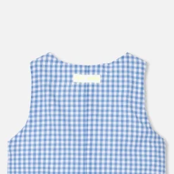 Jacadi Bloomers, Overalls And Sets|Baby boy Gingham jumpsuit Blue/White