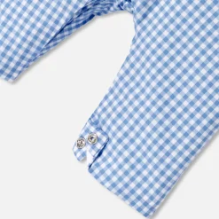 Jacadi Bloomers, Overalls And Sets|Baby boy Gingham jumpsuit Blue/White