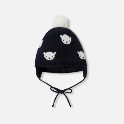 Jacadi Other Accessories|Beanies Scarves And Gloves|Baby boy hat with pompon Navy/White