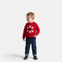 Jacadi Sweaters, Sweatshirts And Cardigans|Baby boy intarsia snowflake sweater Brick red