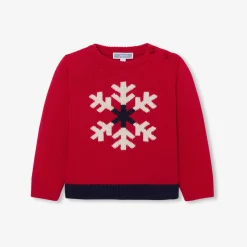 Jacadi Sweaters, Sweatshirts And Cardigans|Baby boy intarsia snowflake sweater Brick red