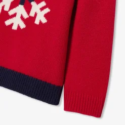 Jacadi Sweaters, Sweatshirts And Cardigans|Baby boy intarsia snowflake sweater Brick red