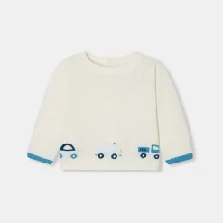 Jacadi Jumpers, Sweatshirts And Cardigans|Baby boy jersey jumper Soft White/Multicolour