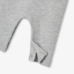 Jacadi Bloomers, Overalls And Sets|Baby boy knitted jumpsuit Jacadi light Heather Grey