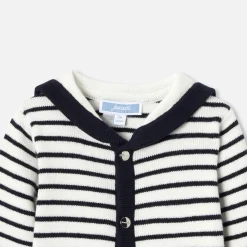 Jacadi Bloomers, Overalls And Sets|Baby boy knitted jumpsuit Navy/White