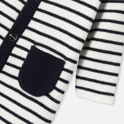 Jacadi Bloomers, Overalls And Sets|Baby boy knitted jumpsuit Navy/White