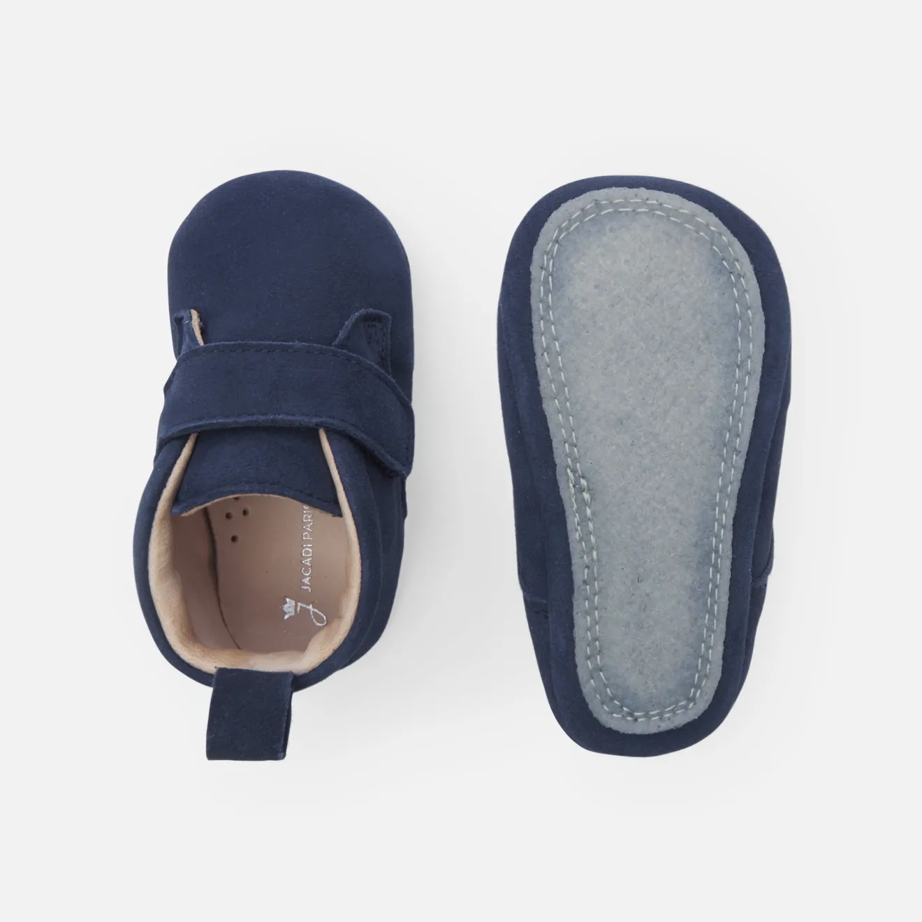 Jacadi Slippers|Soft Leather Slippers|Baby boy leather slippers Blue