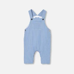 Jacadi Bloomers, Overalls And Sets|Baby boy overalls in poplin White/Blue