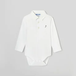 Jacadi Bodysuits|Baby boy Oxford collar bodysuit Jacadi White