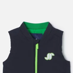 Jacadi Coats And Outerwear|Toddler Coats & Puffer Jackets|Baby boy sleeveless jacket Navy/Green