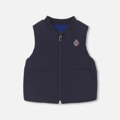 Jacadi Coats And Outerwear|Toddler Coats & Puffer Jackets|Baby boy sleeveless jacket Navy/Multicolour