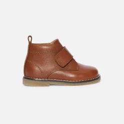 Jacadi Ankle Boots|Baby boy smooth leather booties Nude