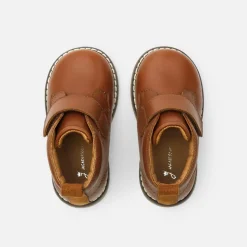 Jacadi Ankle Boots|Baby boy smooth leather booties Nude
