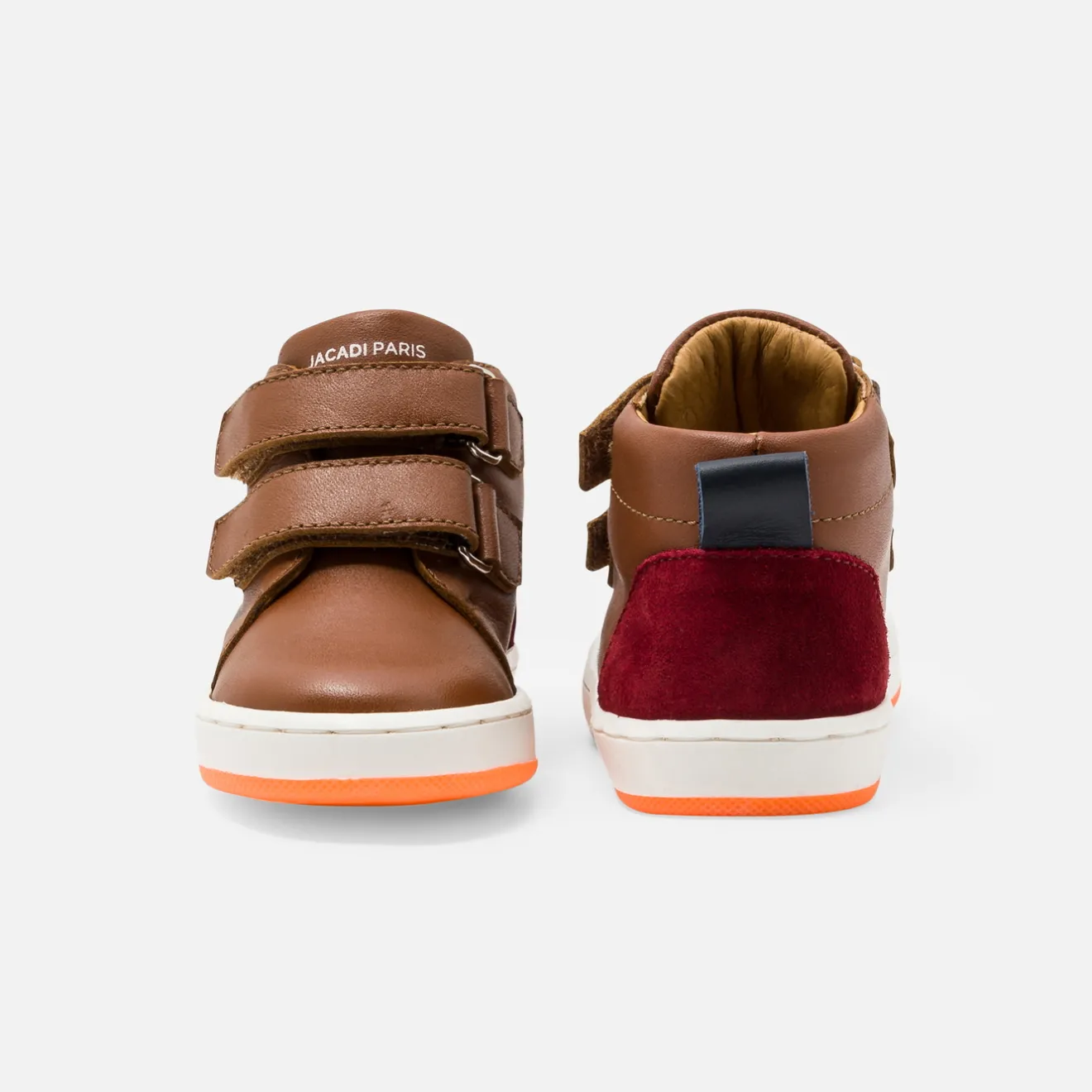 Jacadi Sneakers|Baby boy smooth leather sneakers Brown