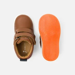 Jacadi Sneakers|Baby boy smooth leather sneakers Brown