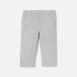 Jacadi Pants And Shorts|Baby boy striped pants White/Grey