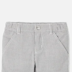 Jacadi Pants And Shorts|Baby boy striped pants White/Grey