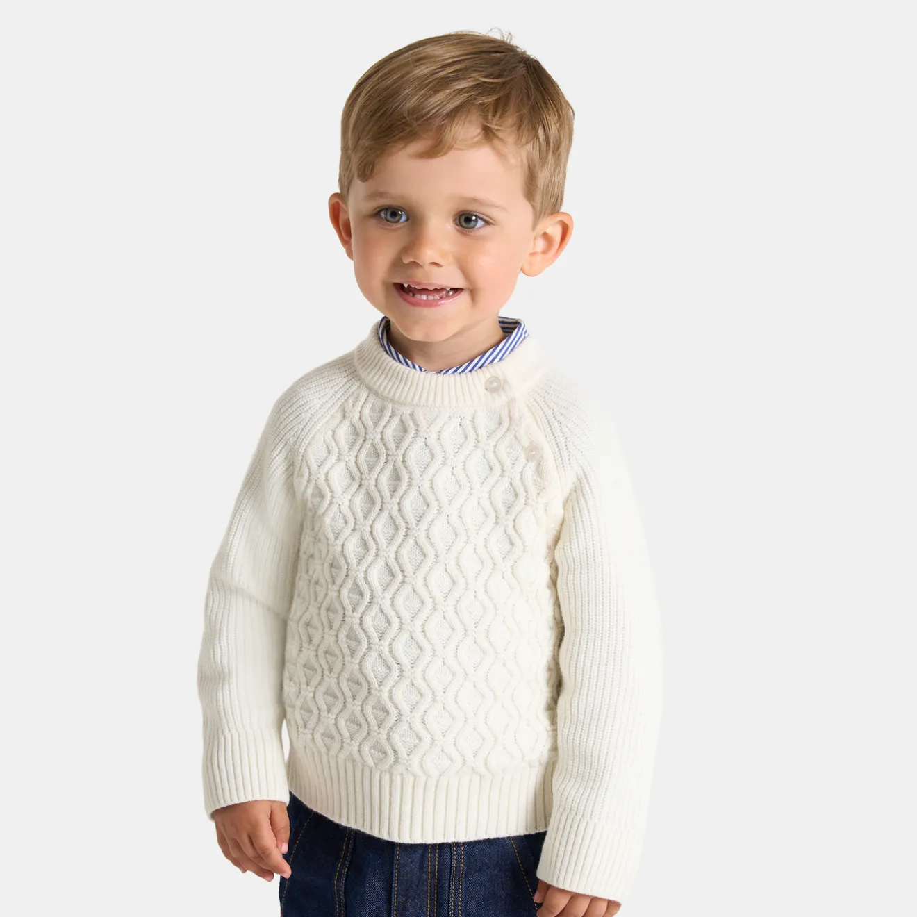 Jacadi Sweaters, Sweatshirts And Cardigans|Baby boy sweater Jacadi soft white