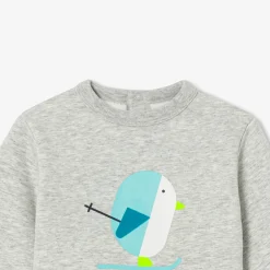 Jacadi Sweaters, Sweatshirts And Cardigans|Baby boy sweatshirt with sherpa lining Jacadi light Heather Grey