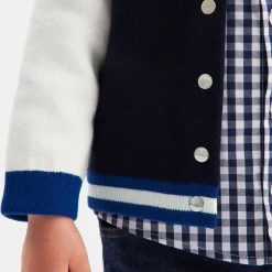Jacadi Sweaters, Sweatshirts And Cardigans|Baby boy Teddy cardigan Navy/White