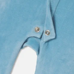 Jacadi Pajamas|Baby boy velvet pajamas Aqua