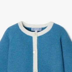 Jacadi Jumpers, Sweatshirts And Cardigans|Baby cardigan in garter stitch Blue/Multicolour