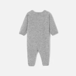 Jacadi Bloomers, Overalls And Sets|Baby cashmere jumpsuit Jacadi light Heather Grey