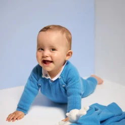Jacadi Bloomers, Overalls And Sets|Baby cashmere jumpsuit Prussian blue