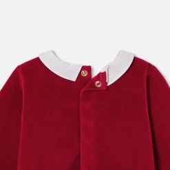 Jacadi Pajamas|Baby Christmas velvet pajamas Jacadi Red