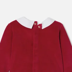 Jacadi Pajamas|Baby Christmas velvet pajamas Jacadi Red